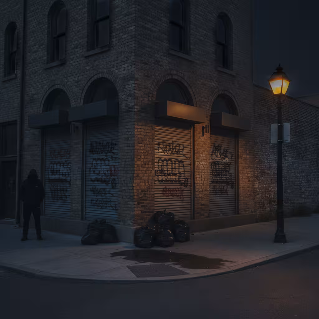 Night time view of the city